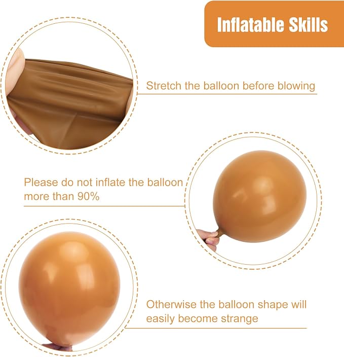 RUBFAC Tan Balloons 129pcs Different Sizes Pack of 18 12 10 5 Inch | Latex Boho - Image 3