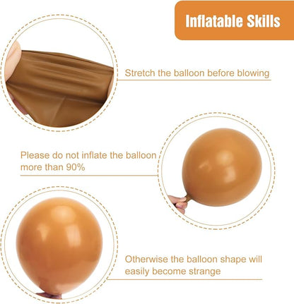 RUBFAC Tan Balloons 129pcs Different Sizes Pack of 18 12 10 5 Inch | Latex Boho - Image 3