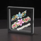 Enamel Flower Hair Clip Gift Set for Women - 3Pcs Vintage Rhinestone Barrettes for Thin & Thick Hair, Bridesmaid Hair Accessories, Teen Girl Birthday Gifts (Pink/Blue/Yellow Combo)