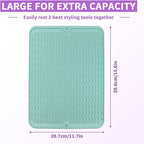 Oversize Silicone Heat Resistant Mat, Heat Mat with Velcro for Curling Iron, Travel Cover Cushion for Curling Irons, Hair Bands and Styling Tools(15.7" X 11.8") (Pink)