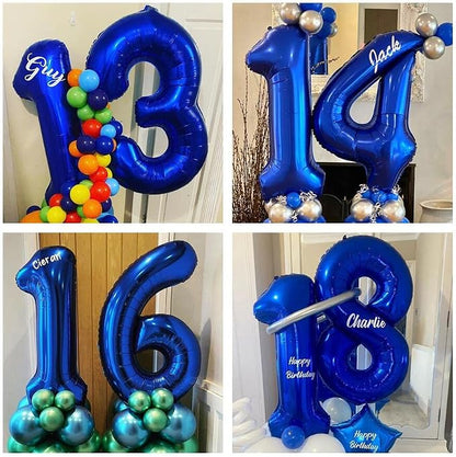 Navy Blue 40 Balloon Numbers, 40 Inch Dark Blue 40 Birthday Balloons Large Foil - Image 5