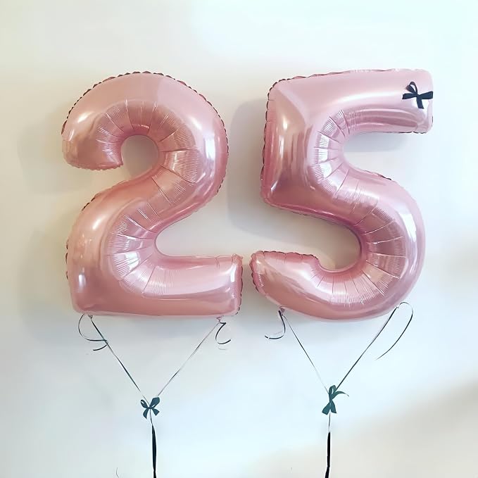 Light Pink Balloon Number 5, 40 Inch Large Self Inflating Foil Number Balloons - Image 6