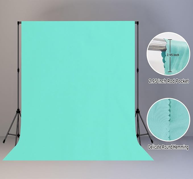 Turquoise Photography Backdrop for Photoshoot, Fabric 8x10ft | Polyester Studio - Image 2