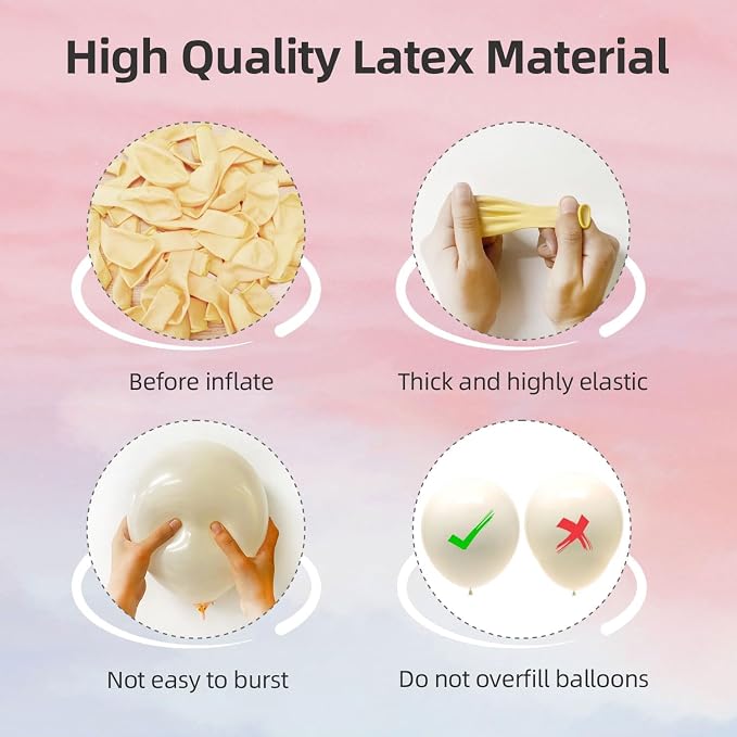 135pcs Ivory Balloons Garland Kit Different Sizes Of 18 12 10 5 Inch Cream - Image 3