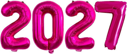 Hot Pink 2027 Foil Number Balloons by GOER