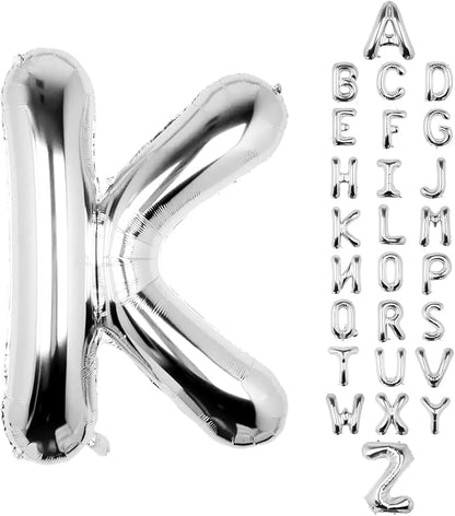 Letter Balloons Silver 40 Inch K Large Big Foil Mylar Balloon | by Unknown