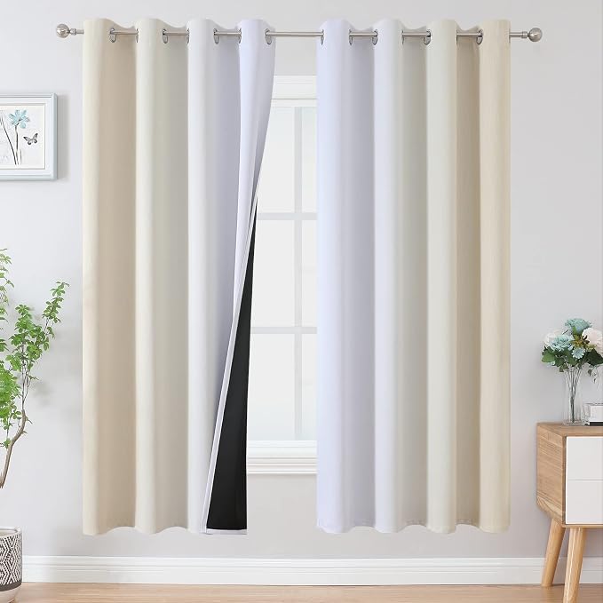 Full Room Darkening Blackout Curtains 72 Inch Length 2 Panels Set, Ombre by ESTELARTEXTILER