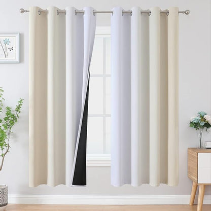 Full Room Darkening Blackout Curtains 72 Inch Length 2 Panels Set, Ombre by ESTELARTEXTILER
