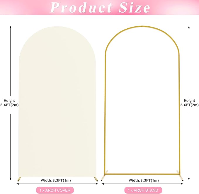 6.6FT Arch Backdrop Stand and Cover Set, Arch Stand - Image 2