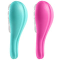 Detangling Hair Brush Set - 2 Pack Detangler Hairbrush with Ultra Soft Bristle for Effortless Tangle Removal - For Dry Wet Damaged Curly Hair for Men Women Girls Boys Kids - Pink & Green