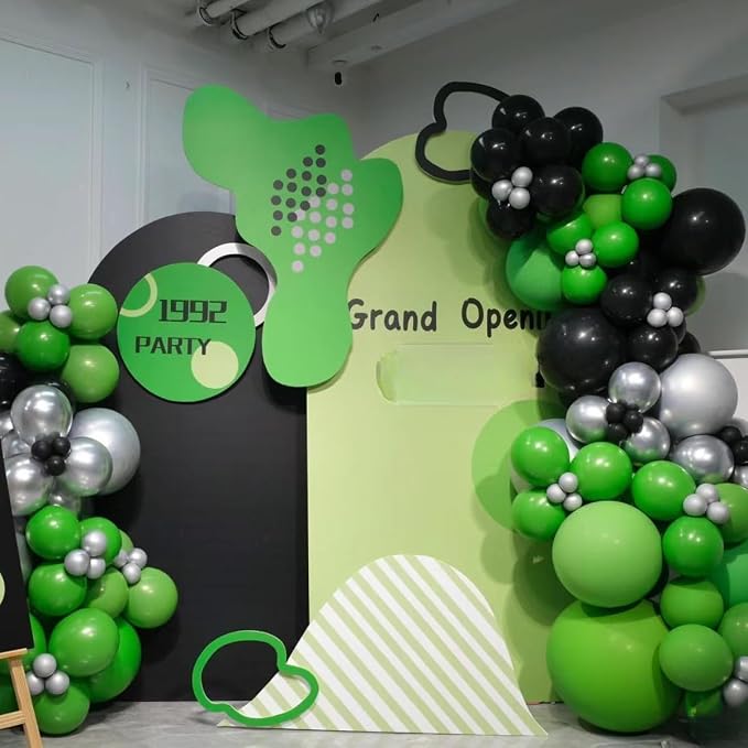 MEBAY Green Black White Metallic Gold Balloons Garland Arch Kit - Image 5