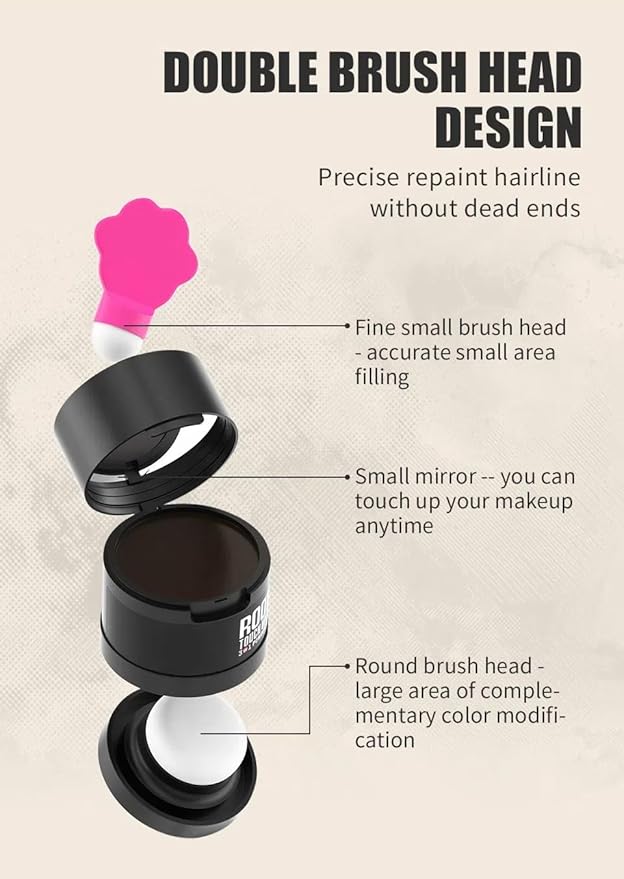 Gowwim Root Touch up Powder, Instantly Gray Hair Cover up Hairline Powder for Women & Men Waterproof and Sweatproof Root Cover Up Long-Lasting for Thinning & Loss Hair (Dark Brown1, 4g-1)