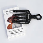 14MX Hair and Beard Wide Tooth Comb for Women and Men, Cellulose Acetate, Curly Thick Afro Hair Styles, 5.5 inches(14 cm), Black, 1 PACK