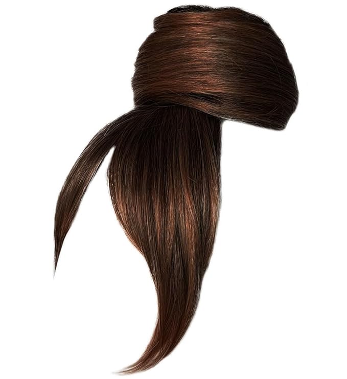 Hairuwear Hairdo Trendy Fringe and Bun Hairpiece With Fashionable Bangs and Side Piece, R6/30H Chocolate Copper