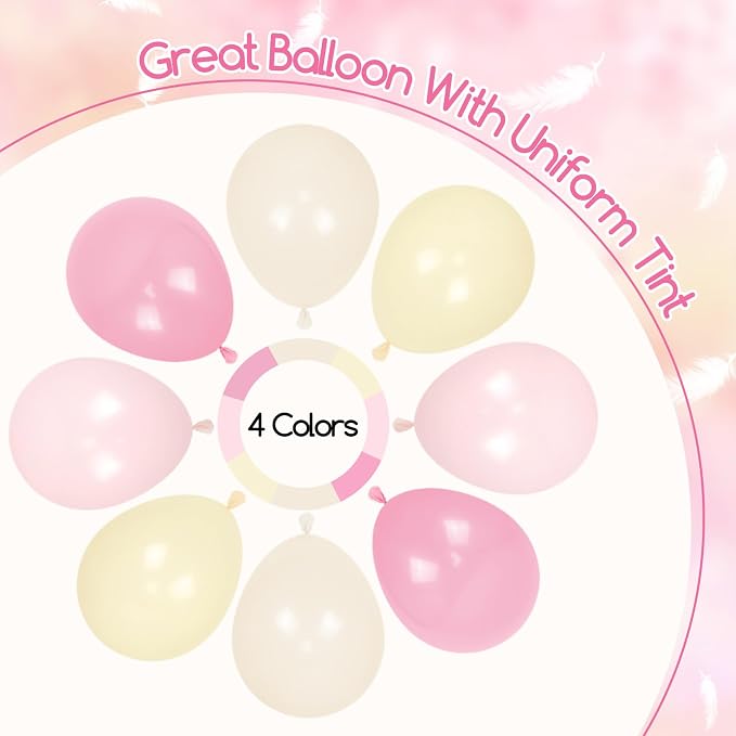60pcs Pink and Yellow Balloons 12inch, - Image 4