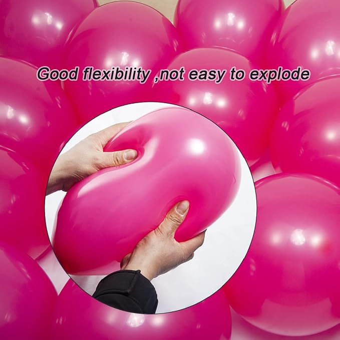 300 Pack Hot Pink Balloons 12 inch Dark Pink Latex Party Balloon Bulk - Image 3