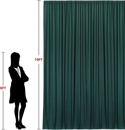 10x10ft Wrinkle Free Hunter Green Backdrop Curtain - Image 6