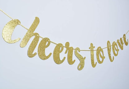 Qttier Wedding Banner, Cheers Love Decor, Pre-strung | Wedding Reception Party - Image 2