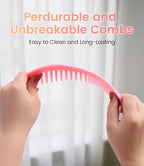 6PCS Professional Hair Comb Set for Women & Men Rat Tail, Wide & Fine Tooth Combs for Curly Hair, Braiding, Barber Styling, Cutting & Parting (Pink)