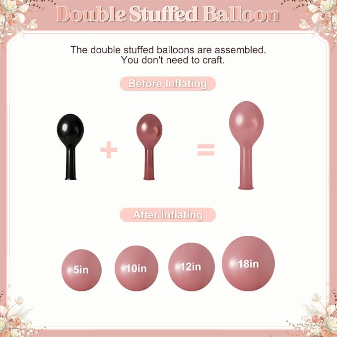 Dusty Rose Balloon Arch Kit for Mothers Day Bridal Shower Decorations | 126Pcs - Image 6
