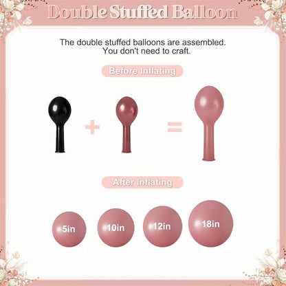 Dusty Rose Balloon Arch Kit for Mothers Day Bridal Shower Decorations | 126Pcs - Image 6