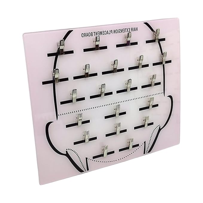 Acrylic Hair Extension Holder Board – Sturdy Styling Sectioning Plate with Clips for Hairpieces, Wigs, Wefts – Professional Salon Display & Storage Tool for Hair Extensions – Ideal for Home or Barber