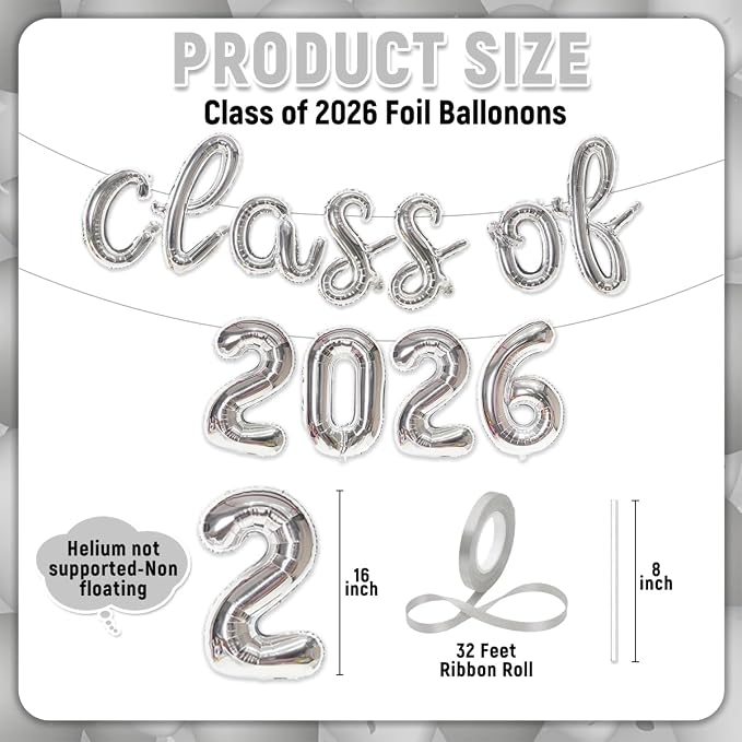 Class of 2026 Graduation Balloons, Balloon Banner, Indoor & Outdoor Decor - Image 2