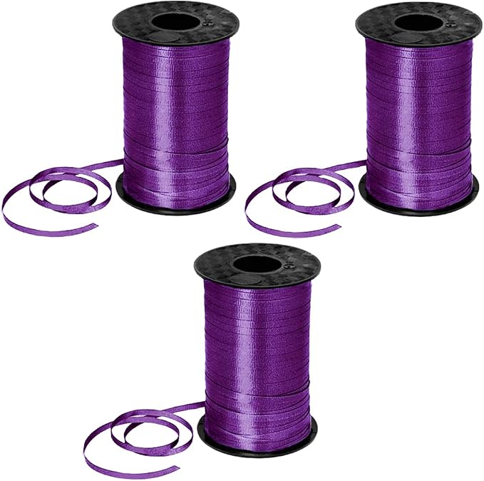 PMU 1500 Yards x 3/16in Purple Crimped Curling Ribbon String by PMU