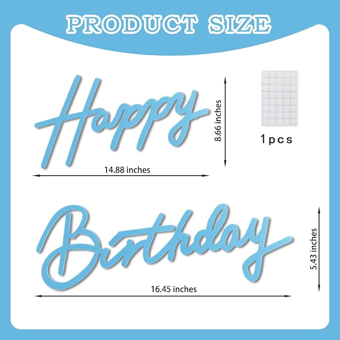 TONIFUL Happy Birthday Sign for Backdrop - Image 2
