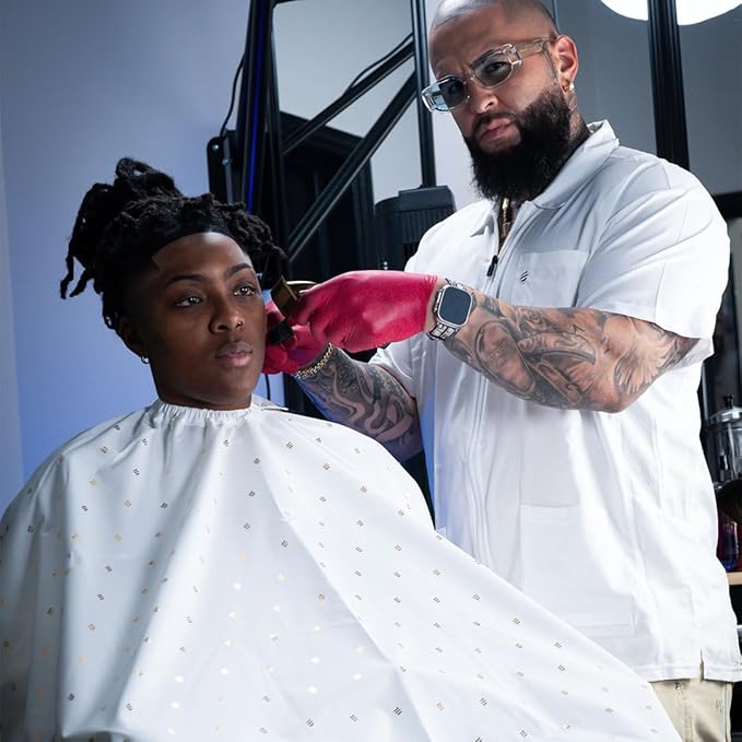 Barber Strong The Barber Cape Haircut Cover for Men, Hair Repelling and Static-Reducing Material, Water Resistant Fabric