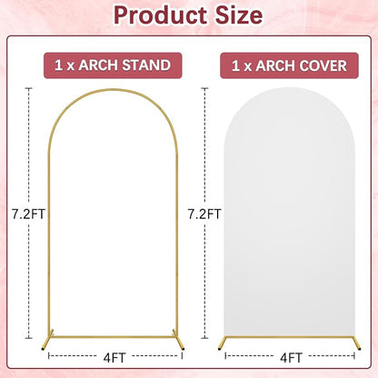 7.2FT Wedding Arch Backdrop Stand and Cover Set, Metal Balloon Arch Stand and - Image 2