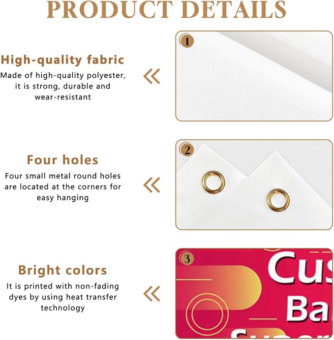 Custom Banner Personalized Backdrop Sign Large Size | Customize Flag Poster - Image 5