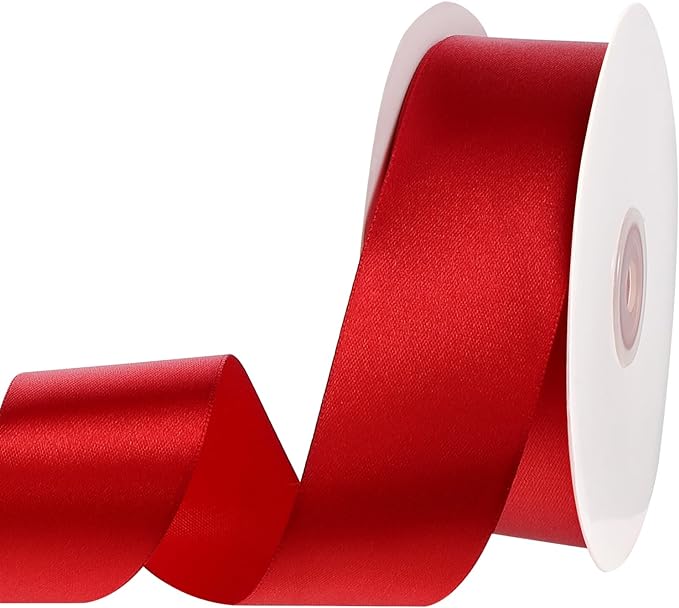 woric Red Satin Ribbon 1.5 Inch 60 Yards by woric
