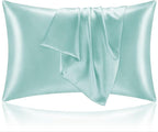 BEDELITE Satin Pillowcase for Hair and Skin, Super Soft and Cooling Similar to Silk Pillow Cases 2 Pack with Envelope Closure, Gift for Women Men(20"x26" Standard Size, Blue Grey)