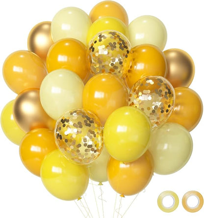Yellow Gold Confetti Party Balloons by Aiwolf