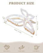 ACECHA 2 Pack Gold Metal Bow Hair Claw Clips for Women, Large Non-slip Butterfly Hairclips for Thin Thick Hair Claws Strong Hold Styling (Checkered)