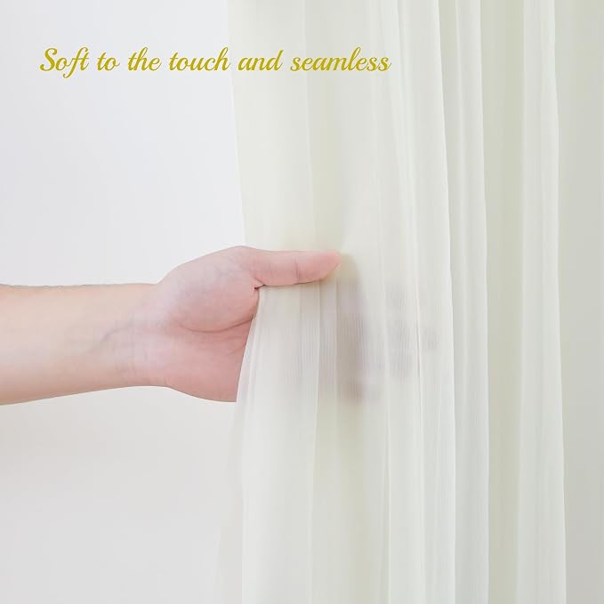 10x10ft Ivory Tulle Backdrop Curtain - Image 5
