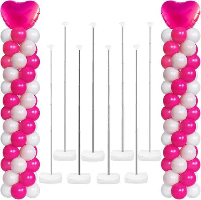 8 Set Heavy-Duty Balloon Column Stand Kit by Heytimi