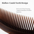Dandruff Comb with Self-Cleaning Hollow Teeth & Massage Handle - Scalp Detox Comb for Flakes, Oil Removal - Dandruff Scalp Hair Combs for Women/Men/Kids