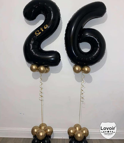 Black 28 Number Balloons, 40 Inch Giant Number 28 Balloons Foil Mylar Helium - Image 5