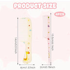 4Pcs Toddler Comb Set, Small Cute Fine Tooth Comb & Rat Tail Comb for Kids Styling, Mini Hair Combs Plastic Parting Combs, Anti-Static Hairdressing Combb for Baby Girl Wet Dry Hair (Pink Yellow)