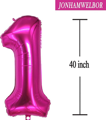Jonhamwelbor Sweet 16 Balloons Hot Pink, Number 40 Inch 16 Pink Big Giant Jumbo - Image 2