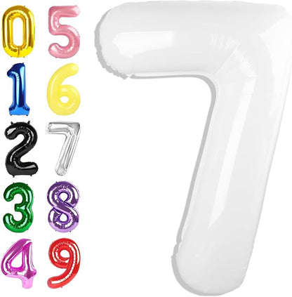 Number Balloons 40 Inch White 6 Balloon by Argthjy