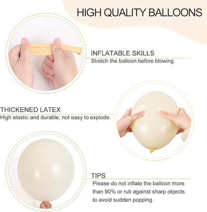 RUBFAC White Balloons Different Sizes Cream White Balloon Arch Kit 129pcs | - Image 3