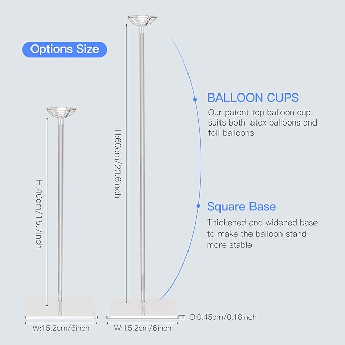 TekXYZ 15.75" Clear Acrylic Balloon Stand - Image 4