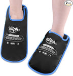 Hilph Foot Ice Pack Slippers for Plantar Fasciitis, 2 Packs - Reusable Hot & Cold Packs, Gel Ice Slippers for Foot, Broken Toes, Gout, Surgery, Neuropathy, Diabetic, Swollen, Black
