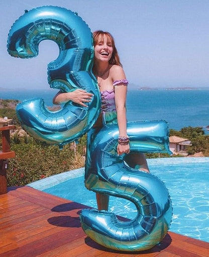4 Balloon Number 40 Inch Light Blue - Image 2
