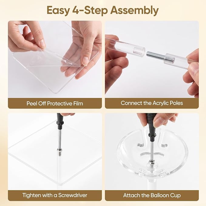 4 Pack Clear Acrylic Balloon Stands - Image 5