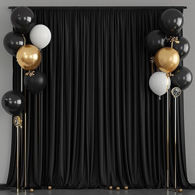 40x10ft Wrinkle-Free Black Backdrop Curtain - Image 5