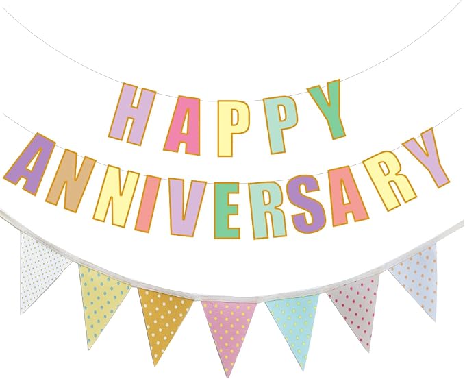 Happy Anniversary Banner, Wedding Anniversary Party Funny Paper Sign Party - Image 3